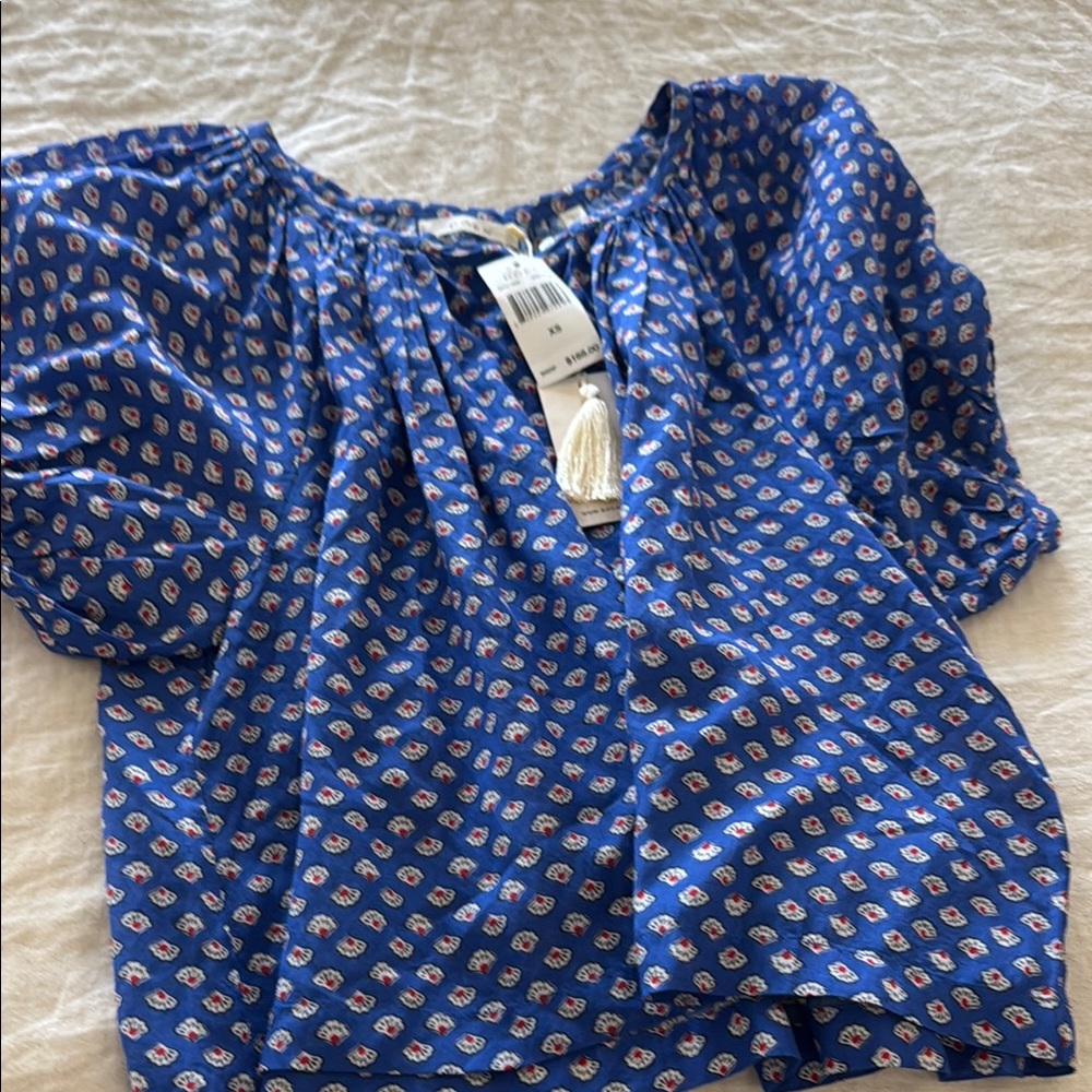 Doen Floral Blue Blouse June top